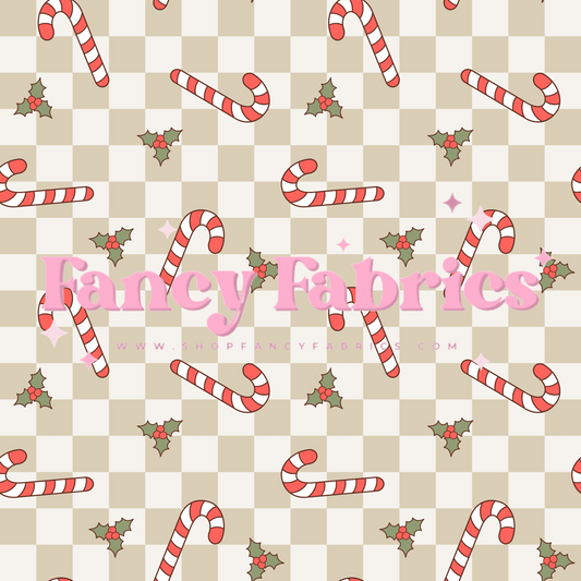 Candy Cane Checkers | PREORDER | By The Yard