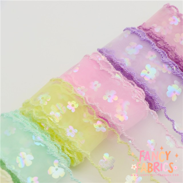 Spring Floral (Holo) | 1.5" Moon Ribbon | Ready To Ship