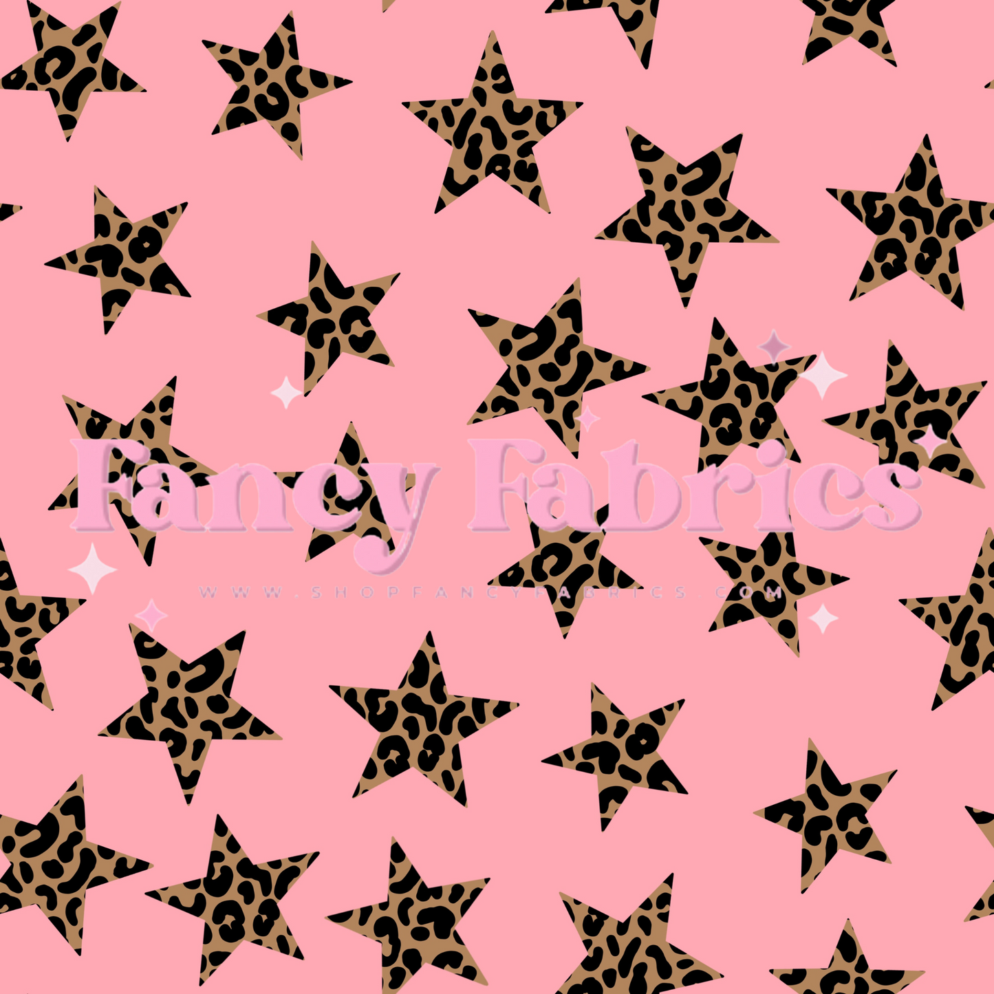 Leopard Stars (Pink) | PREORDER | By The Yard