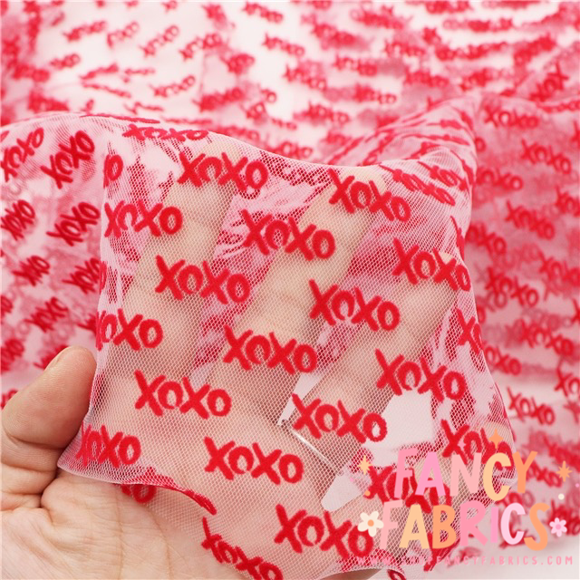XOXO (Red) | Flocked Mesh | Ready To Ship