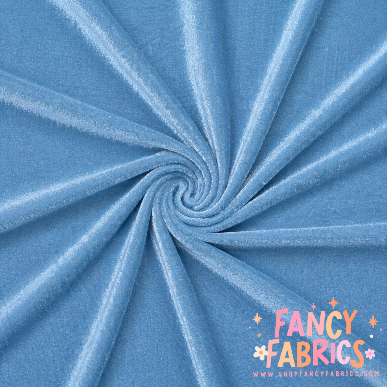 Blue | Solid Stretch Velvet | Ready To Ship