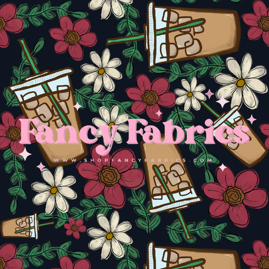 Iced Coffee Floral | PREORDER | By The Yard