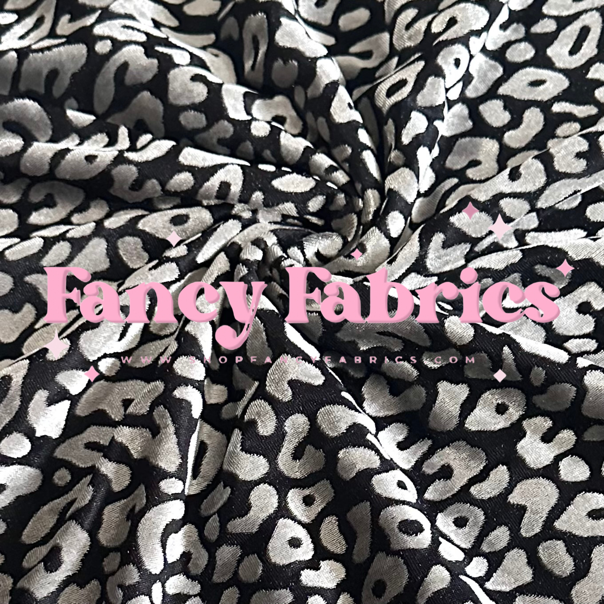 Black + Silver | Flocked Leopard Mesh | Ready To Ship