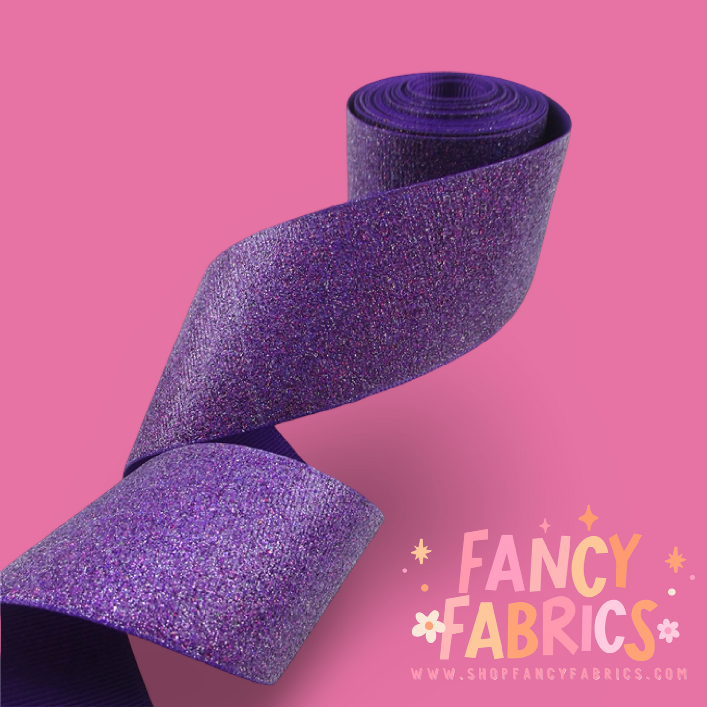 Purple | 1.5" Single Sided | Solid Glitter Ribbon | Ready To Ship