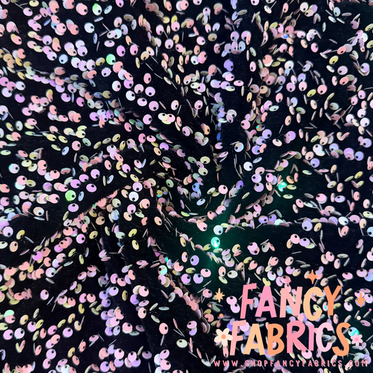 Pink Holo | Stretch Sequin Velvet | Ready To Ship