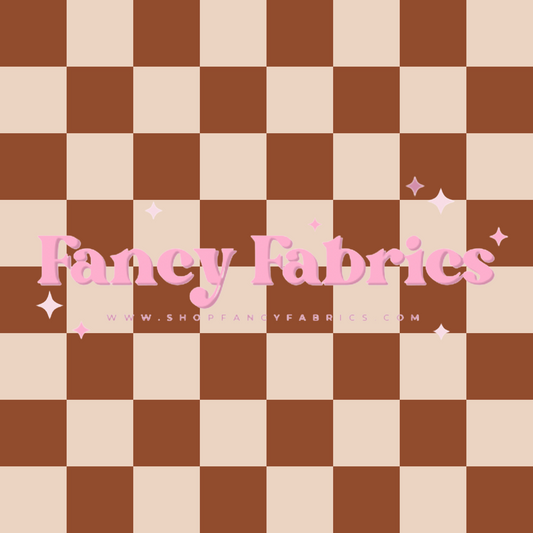 Lauren Liza Designs | Checkers Brown | PREORDER | By The Yard