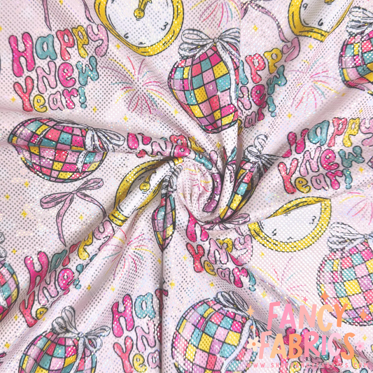 Happy New Year (Pink) | 6x6 Scaling | Printed Shattered Holographic | Ready To Ship