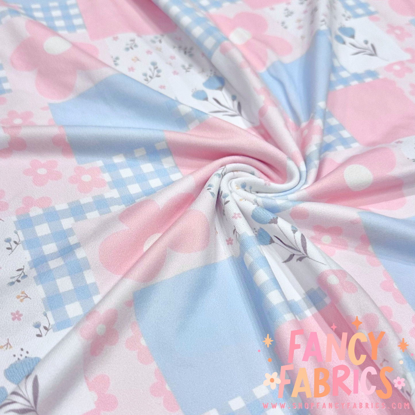 Flower Patchwork (Pink + Blue) | 6x6 Scaling | DBP | Ready To Ship