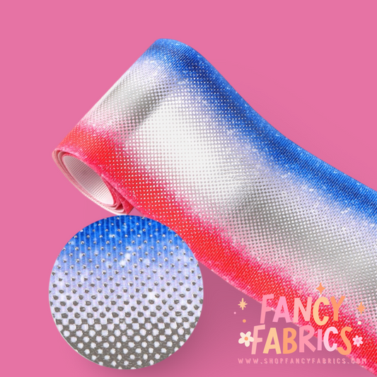 Red, White & Bling | 3" Single Sided | Printed Ribbon | Ready To Ship