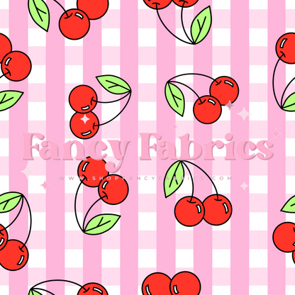 Cherry Gingham | PREORDER | By The Yard