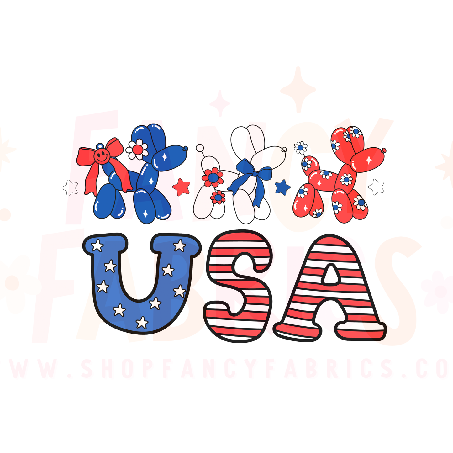 USA Balloon Dogs | Child Size | DTF Transfer