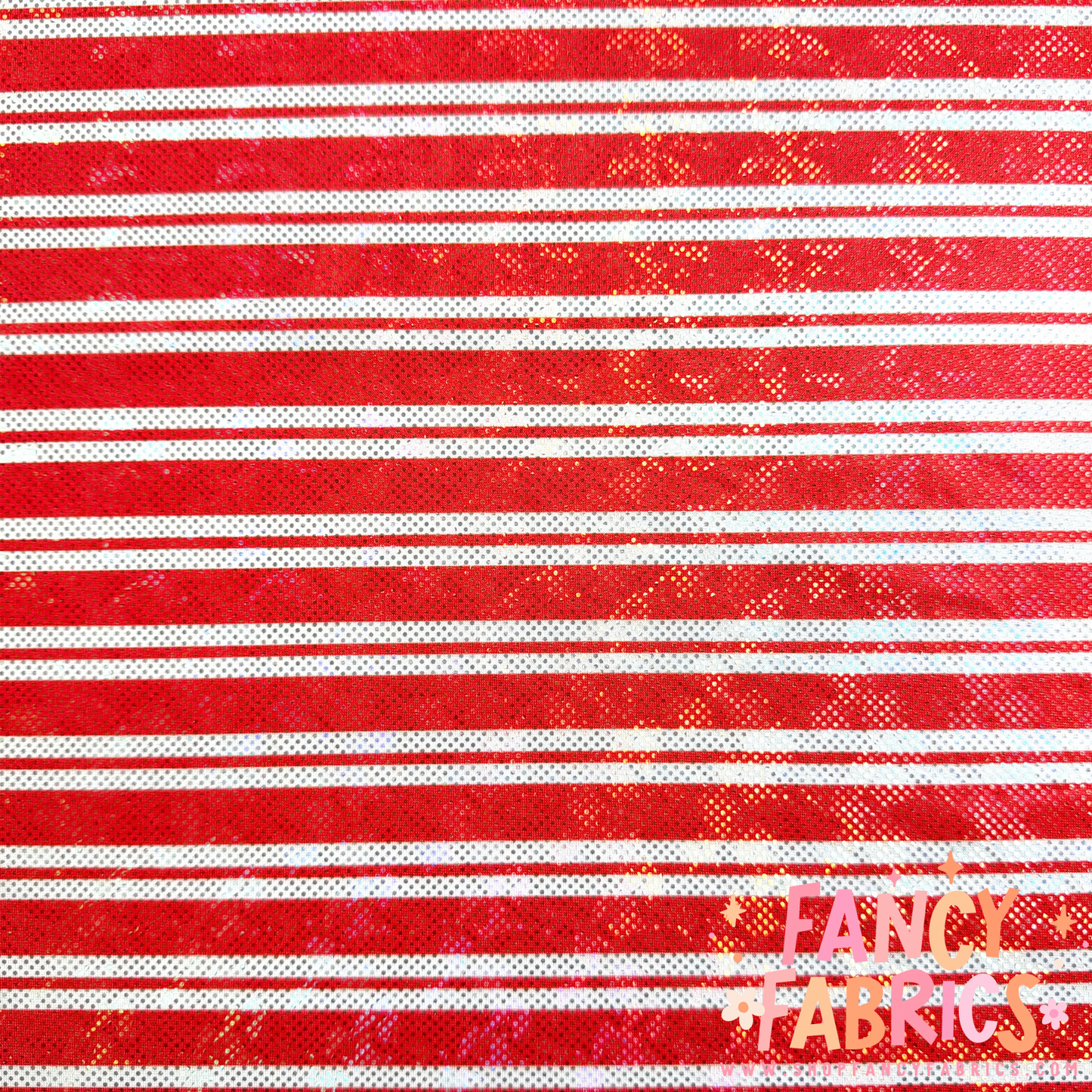 Candy Cane Stripes | 6x6 Scaling | Printed Shattered Holographic | Ready To Ship