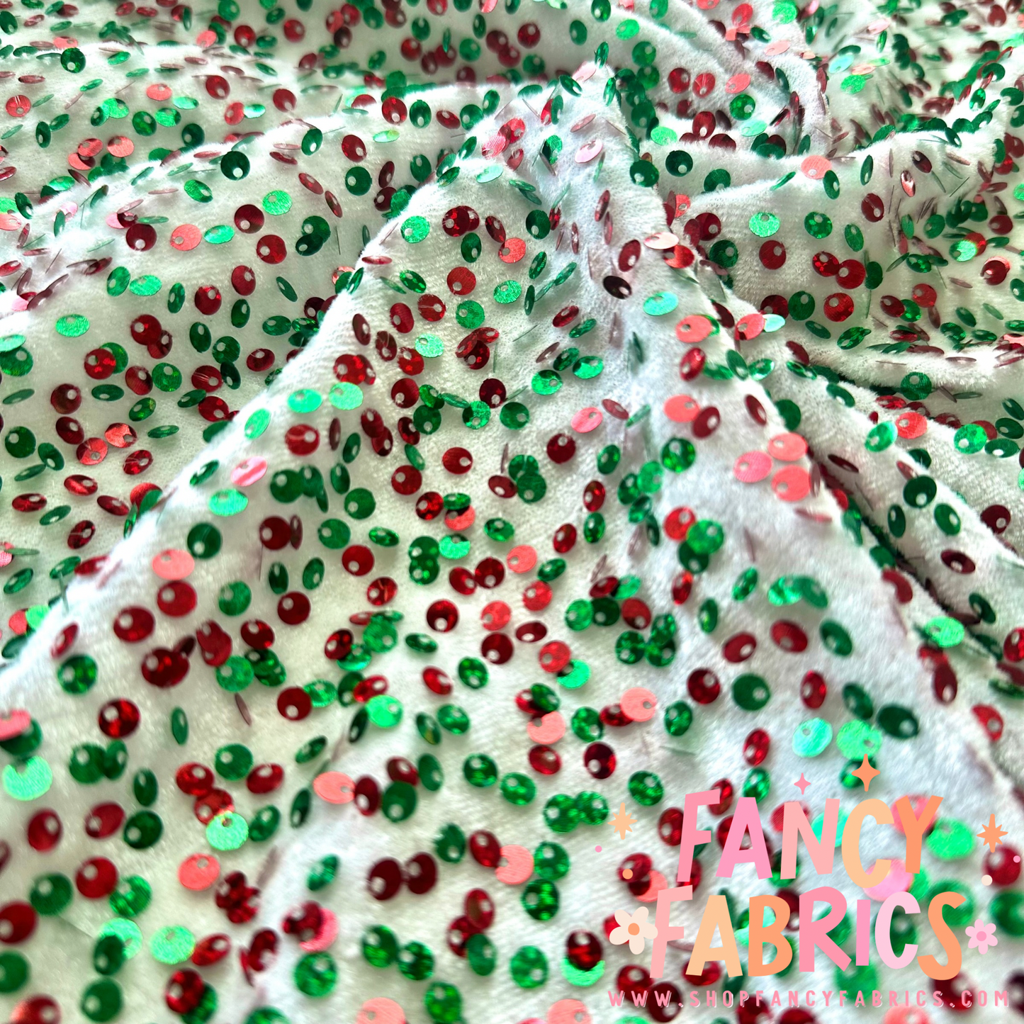 Red + Green | Stretch Sequin Velvet | Ready To Ship