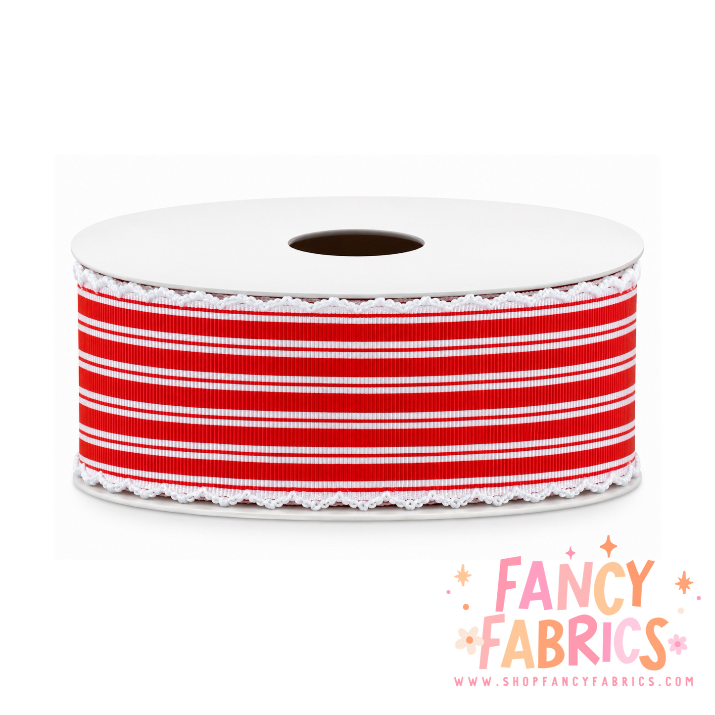 Candy Cane Stripes | 2" Single Sided | Moonstitch Printed Ribbon | Ready To Ship