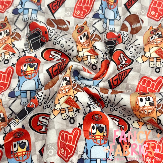 Blue Dog SF | Single Sided Minky | Ready To Ship