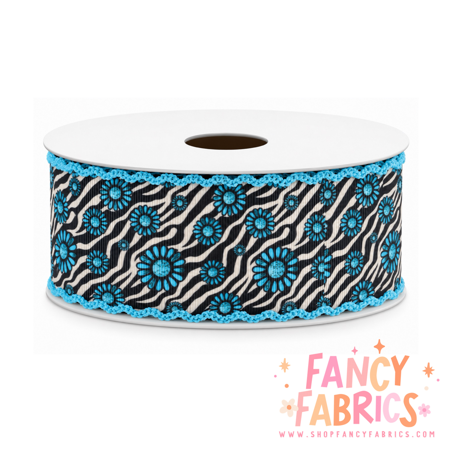 Concho Zebra | 2" Single Sided | Moonstitch Printed Ribbon | Ready To Ship
