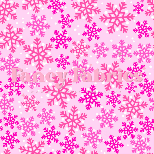 Pink Snowflakes | PREORDER | By The Yard
