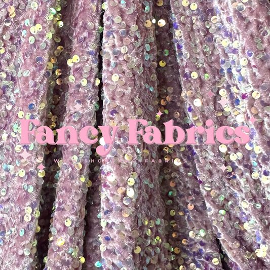 Mauve | Stretch Sequin Velvet | Ready To Ship