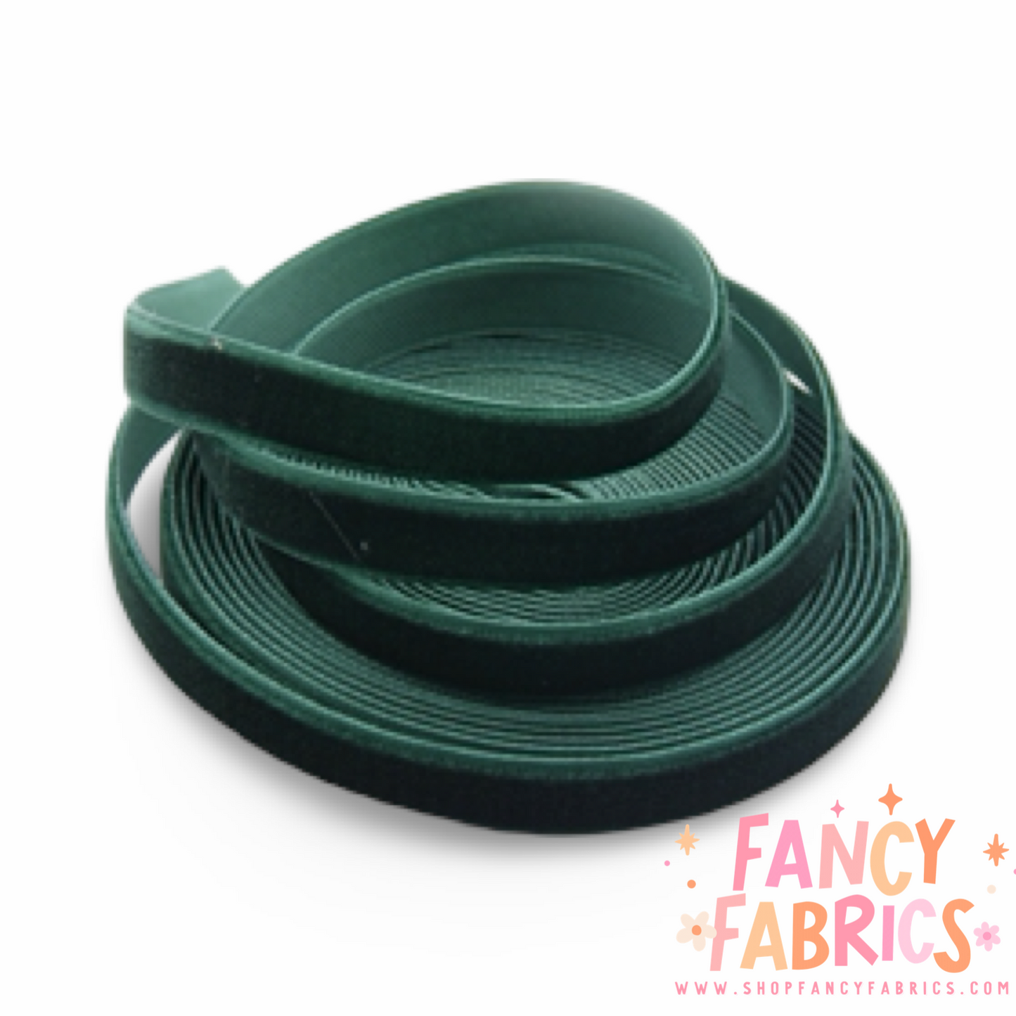 Deep Green | 3/8" Stretch Velvet | Ribbon | Sold By The Yard