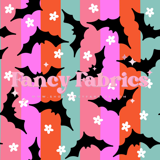Girly Bat Stripes | PREORDER | By The Yard
