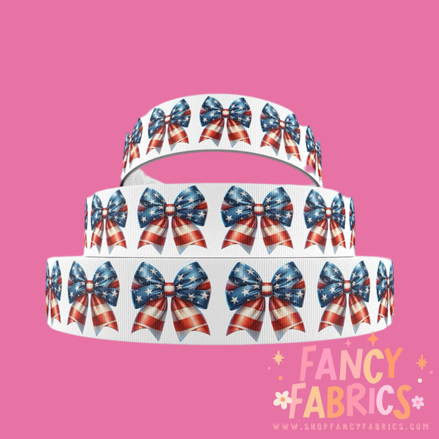 USA Bows | 3" Single Sided | Printed Ribbon | Ready To Ship