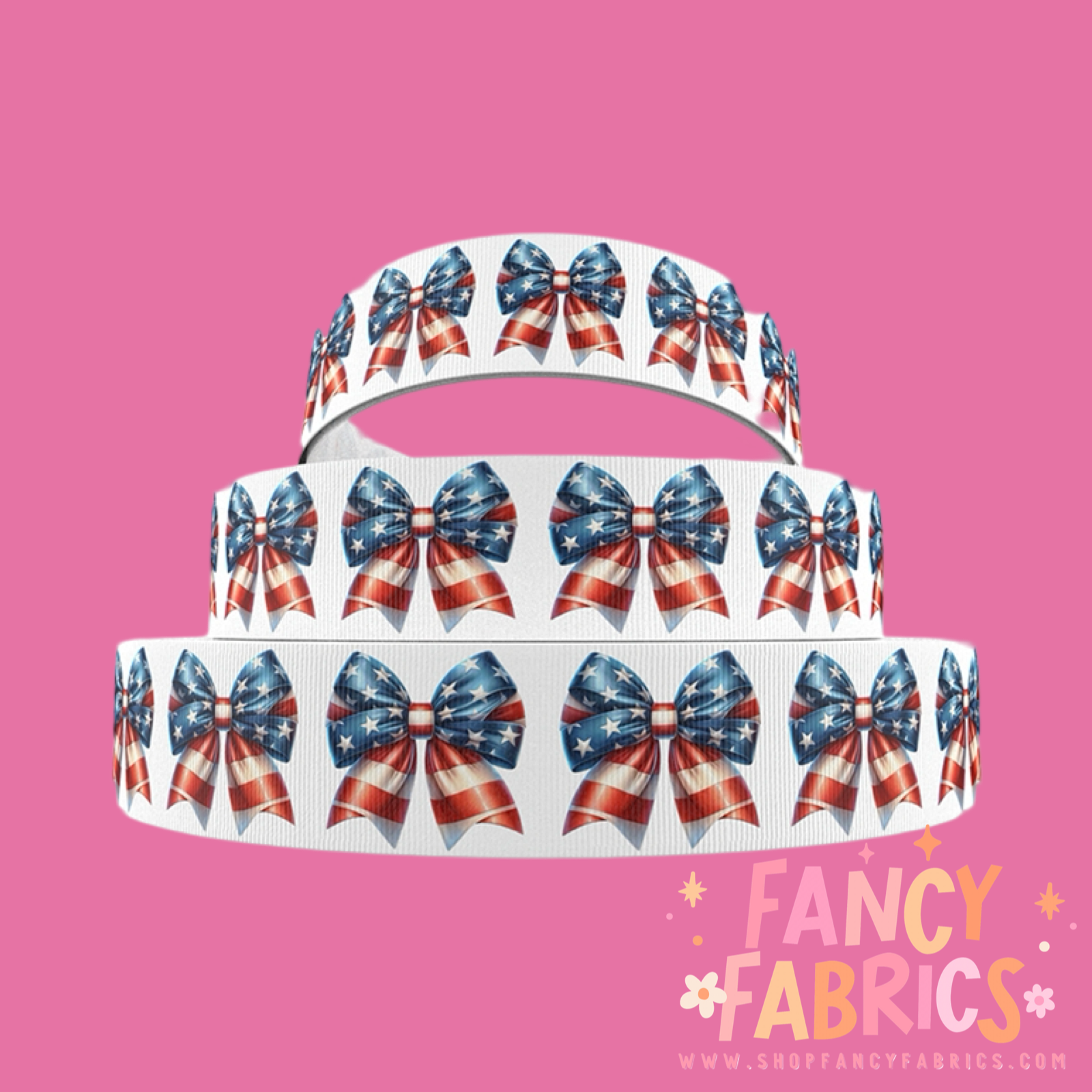 USA Bows | 3" Single Sided | Printed Ribbon | Ready To Ship