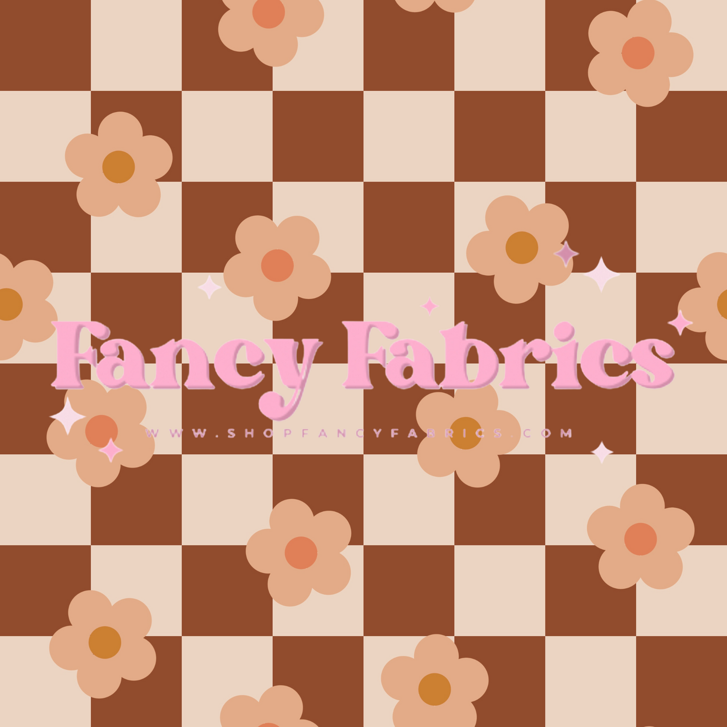 Lauren Liza Designs | Autumn Checker Daisies 2 | PREORDER | By The Yard