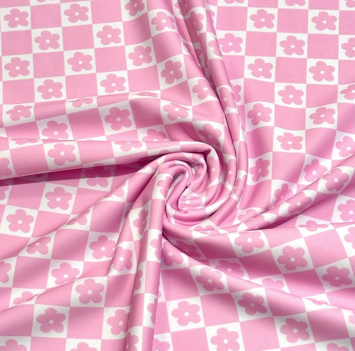 Pink Checkered Floral | Swim | 3x3 Scaling | Ready To Ship