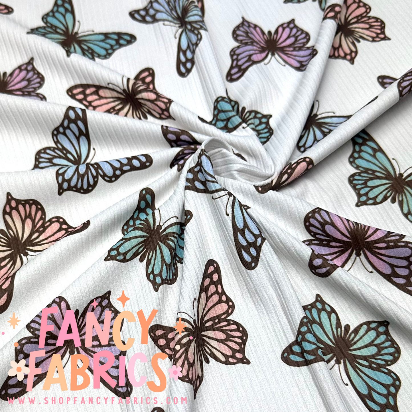 Colorful Butterflies | 8x8 Scaling | Skinny Rib | Ready To Ship