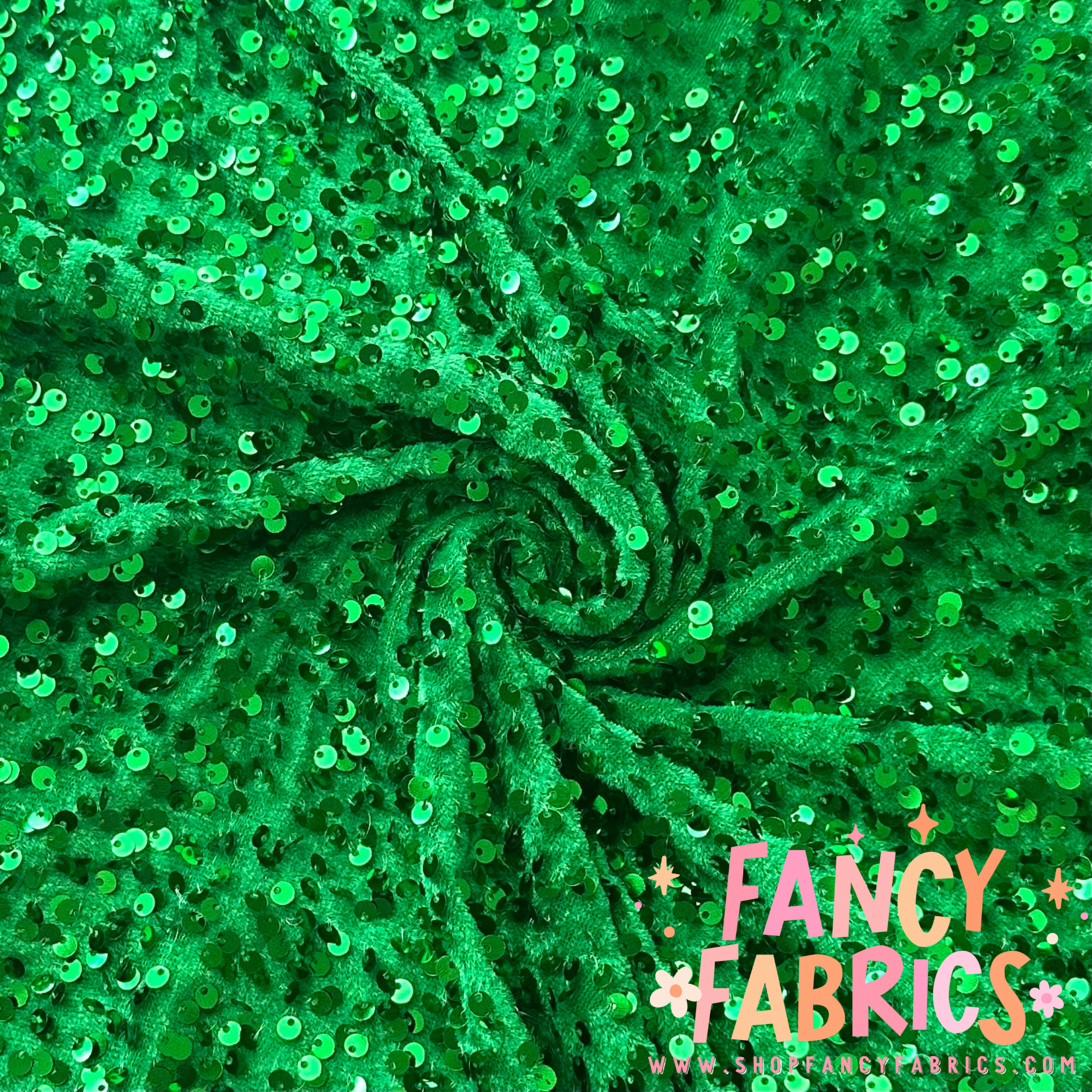 Green | Stretch Sequin Velvet | Ready To Ship