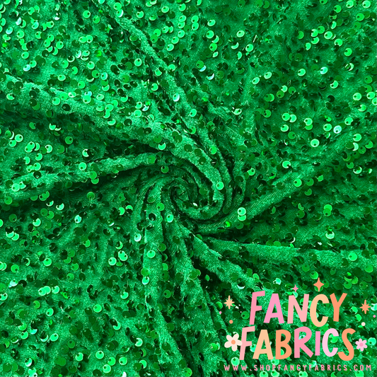 Green | Stretch Sequin Velvet | Ready To Ship