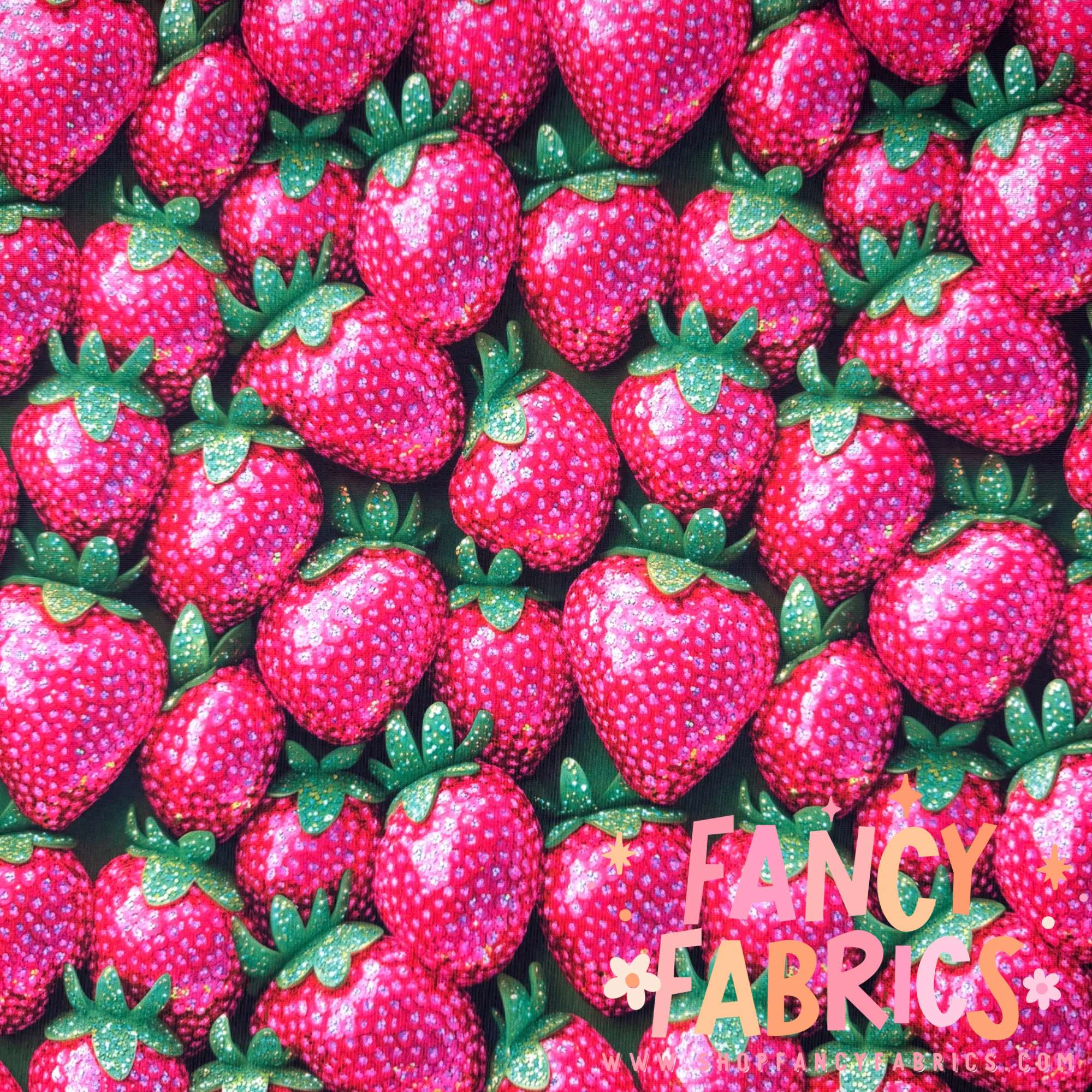 Sparkle Strawberries | Swim | 6x6 Scaling | Ready To Ship