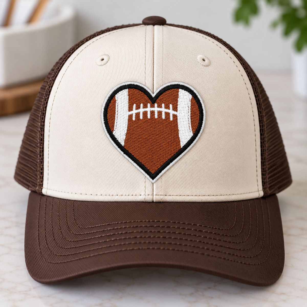 Football Heart (Light) | Iron On Patch