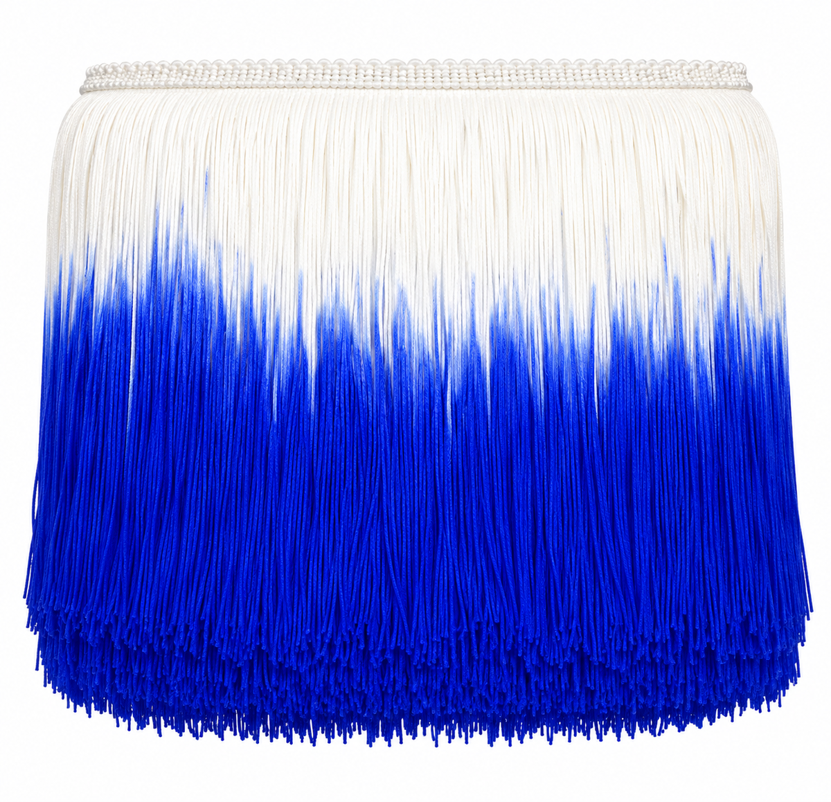 White + Royal Blue | Ombré Fringe | By The Yard