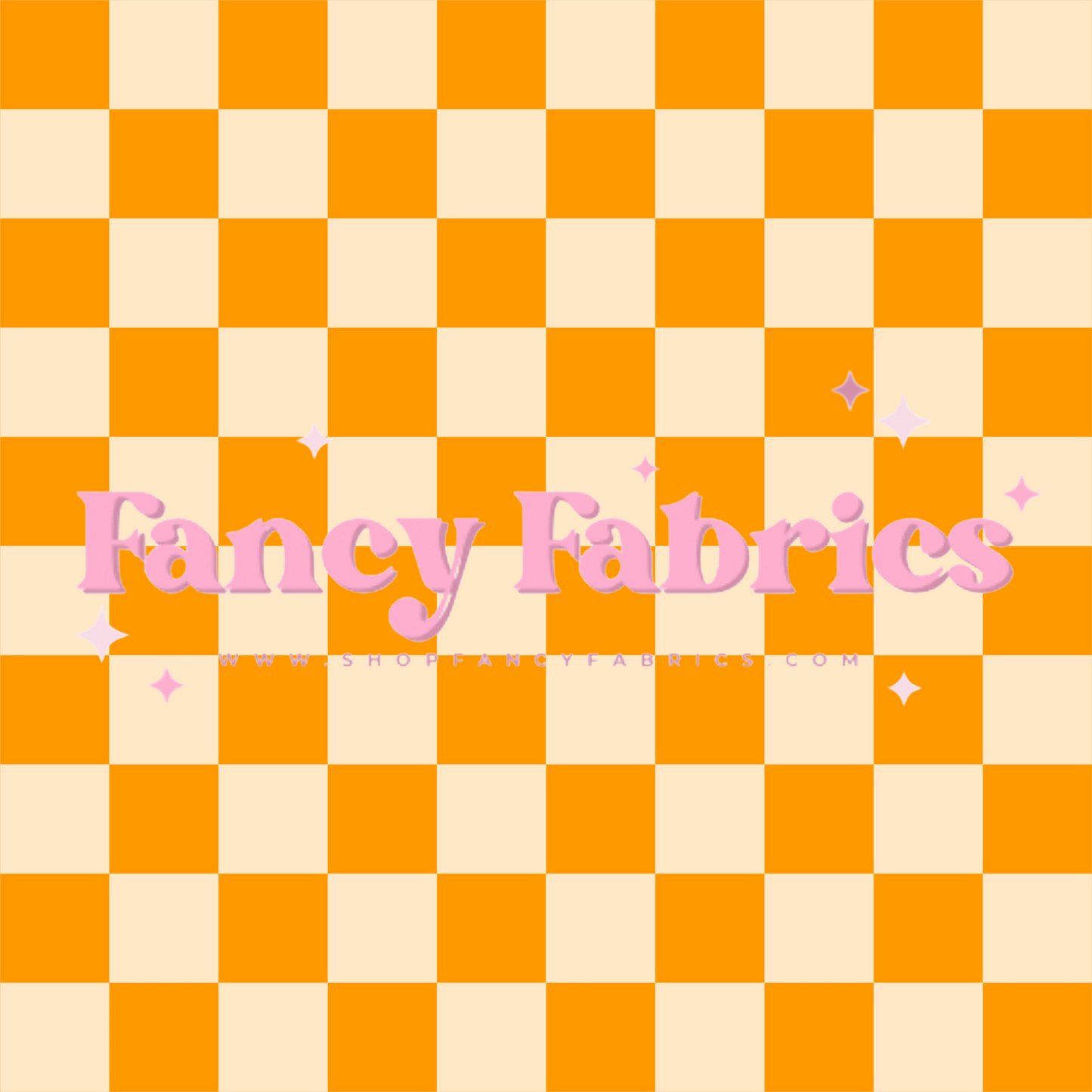 Orange + Cream Checkers | PREORDER | By The Yard