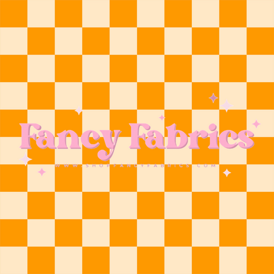 Orange + Cream Checkers | PREORDER | By The Yard