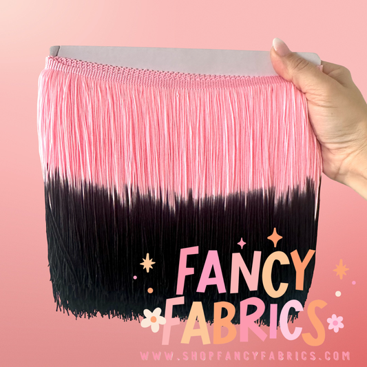 Pink + Black | Ombré Fringe | By The Yard