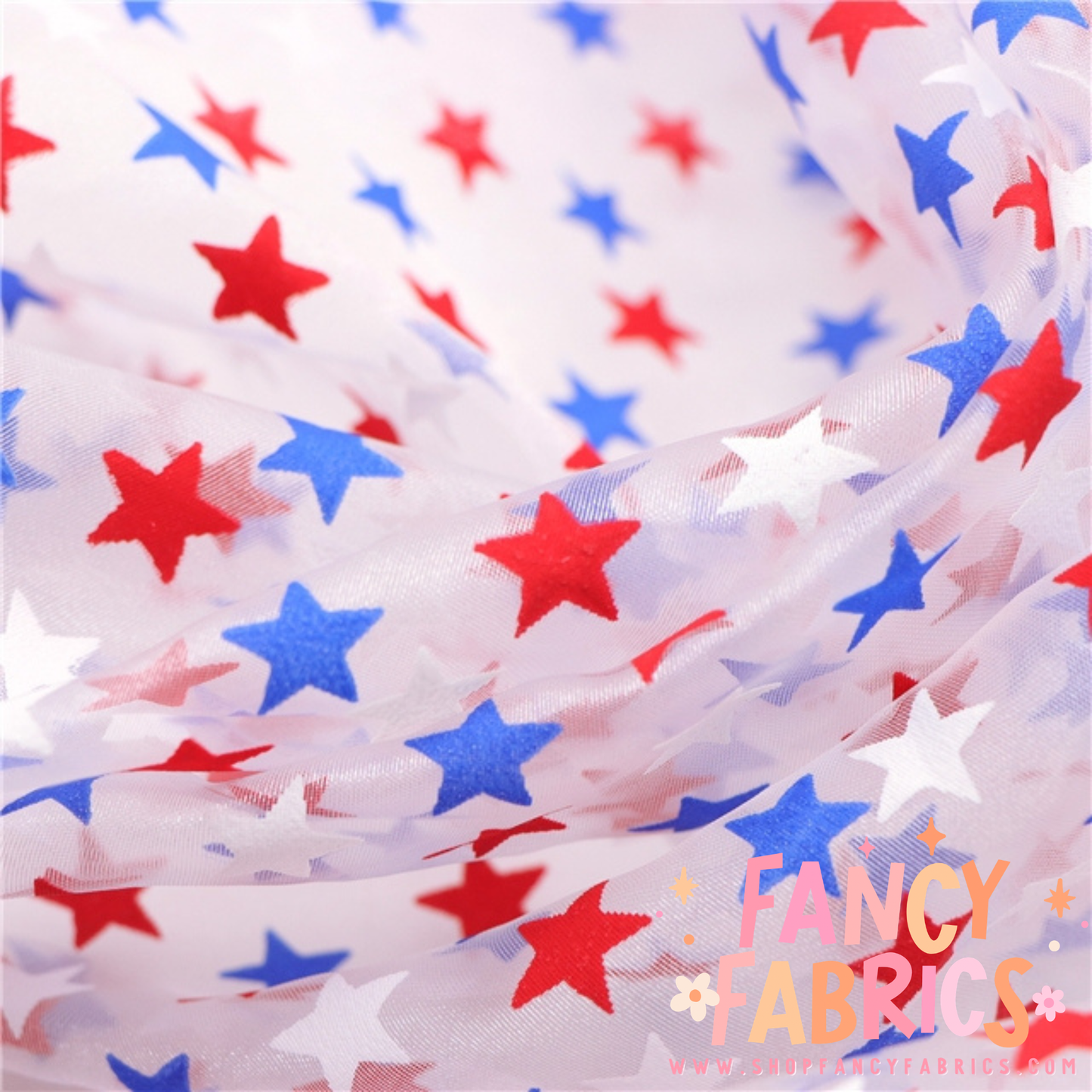 RWB Stars | Organza Mesh | Ready To Ship