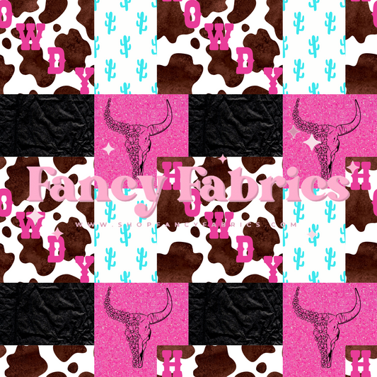 Pink Howdy Patchwork | PREORDER | By The Yard