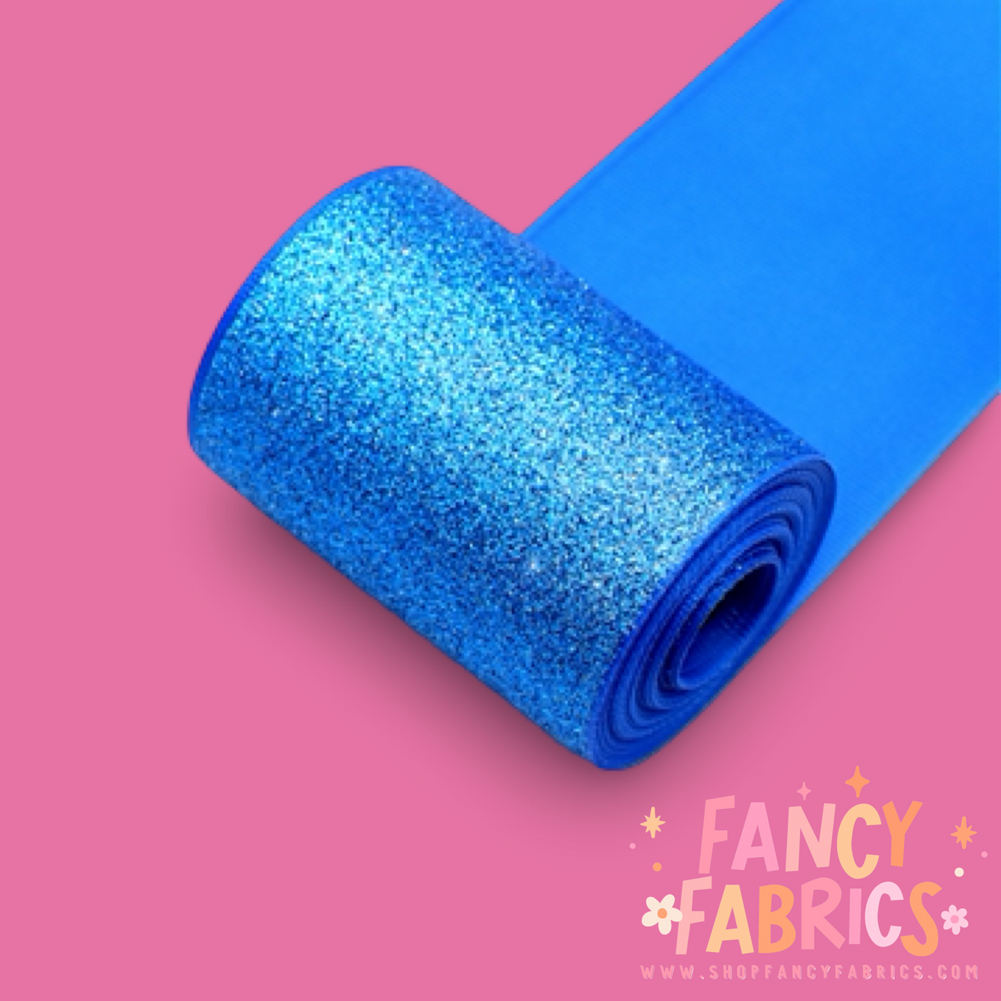 Blue | 3" Single Sided | Solid Glitter Ribbon | Ready To Ship