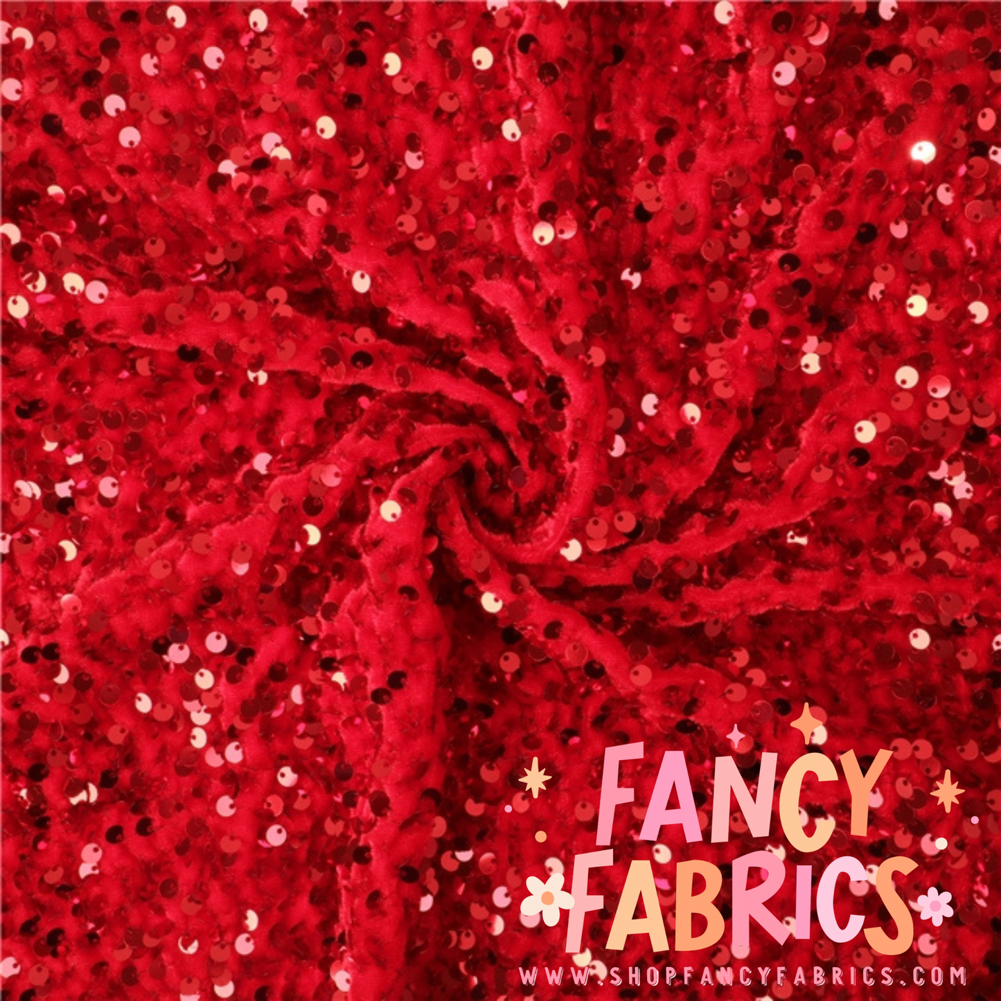 Red | Stretch Sequin Velvet | Ready To Ship