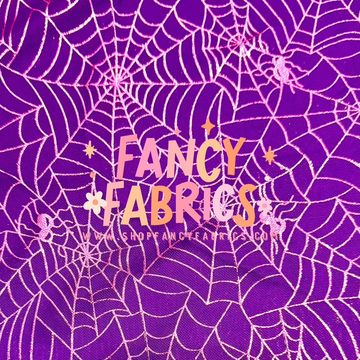 Purple Spiderwebs | Stretch Mesh | Ready To Ship
