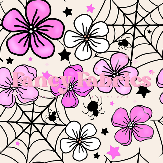 Pink Spiderweb Floral | PREORDER | By The Yard