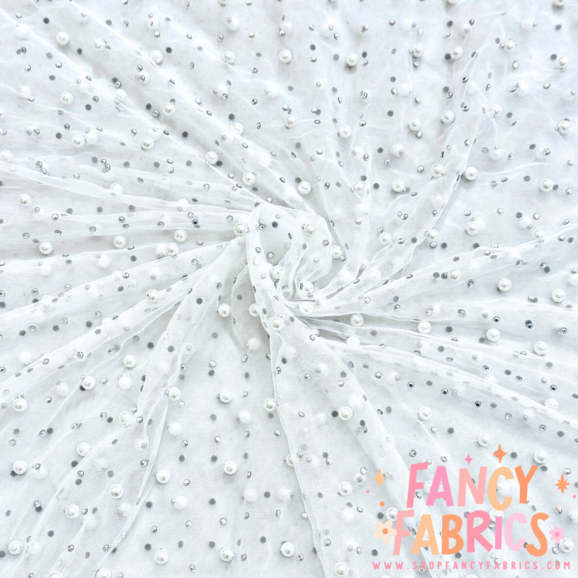 Rhinestone + Pearl Mesh | Ready To Ship