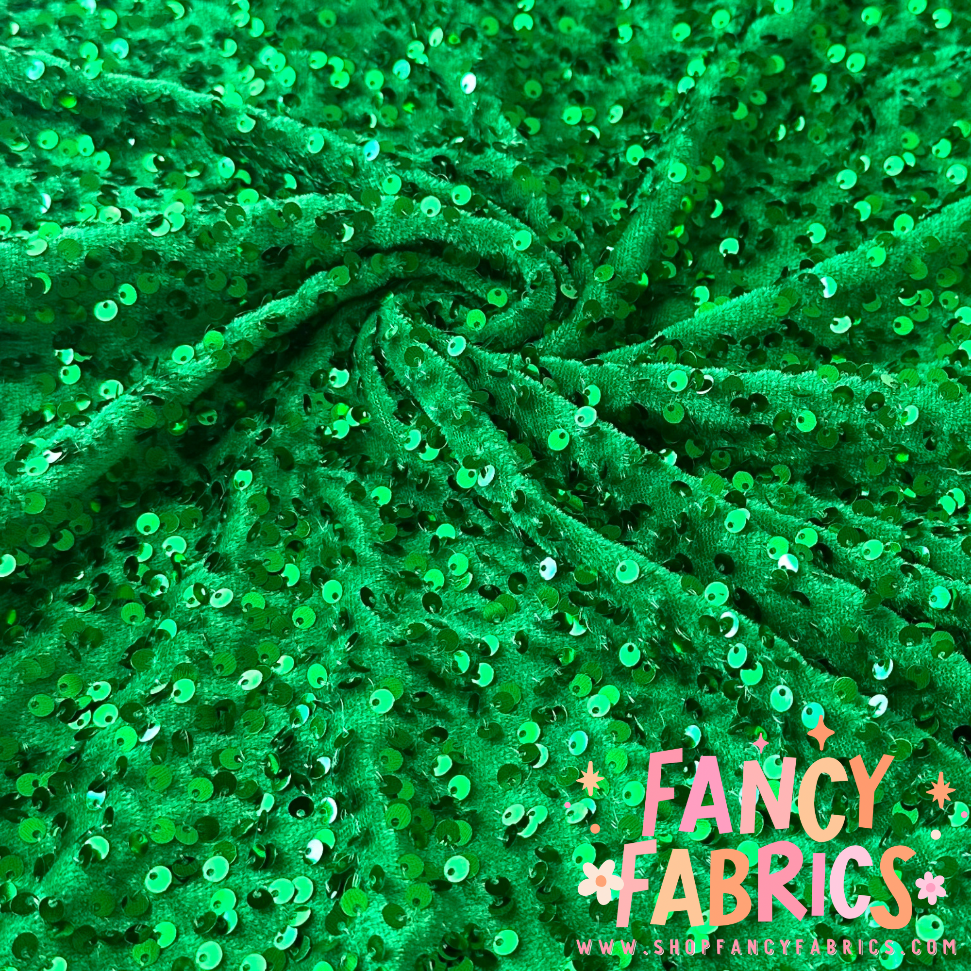 Green | Stretch Sequin Velvet | Ready To Ship