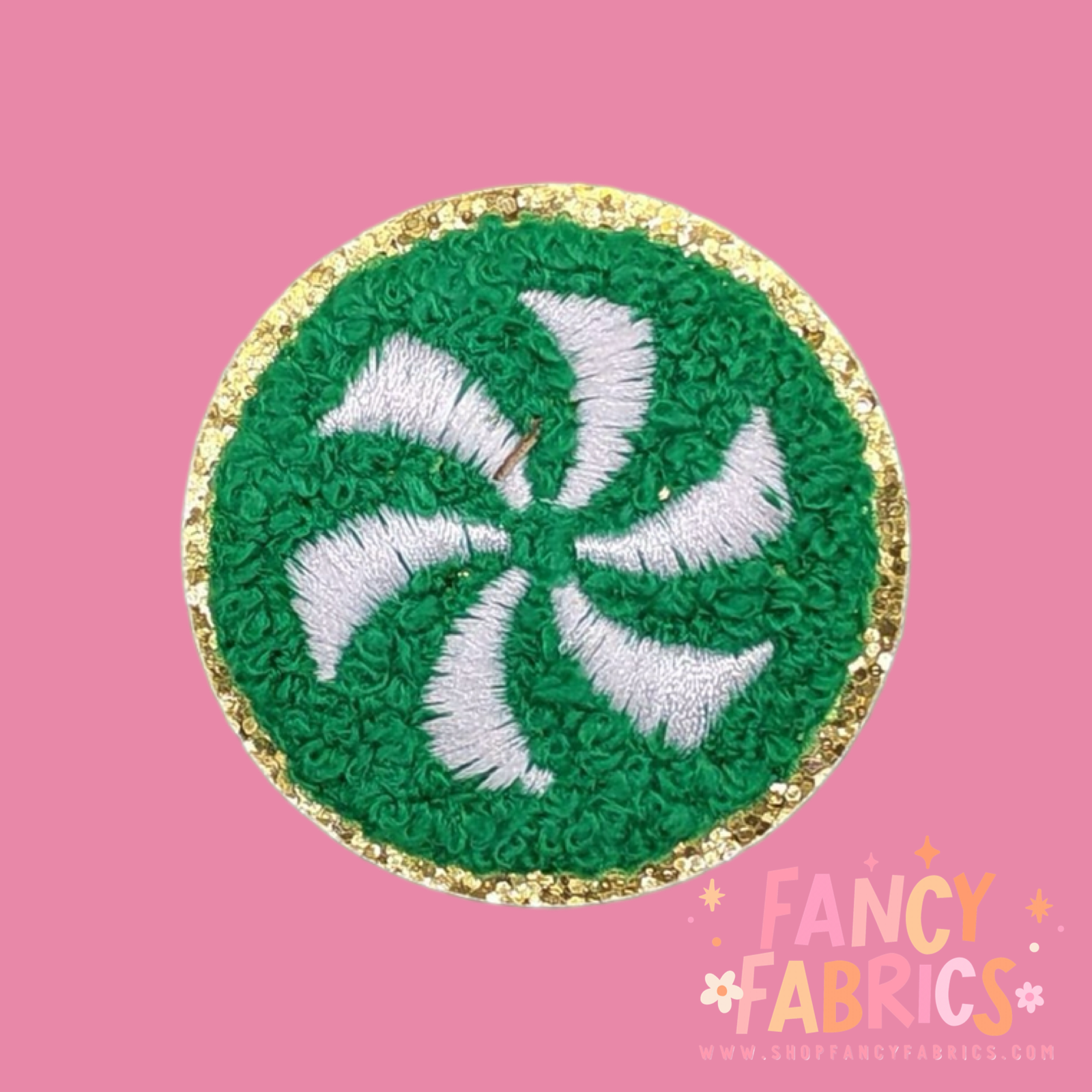 green peppermint iron on patch