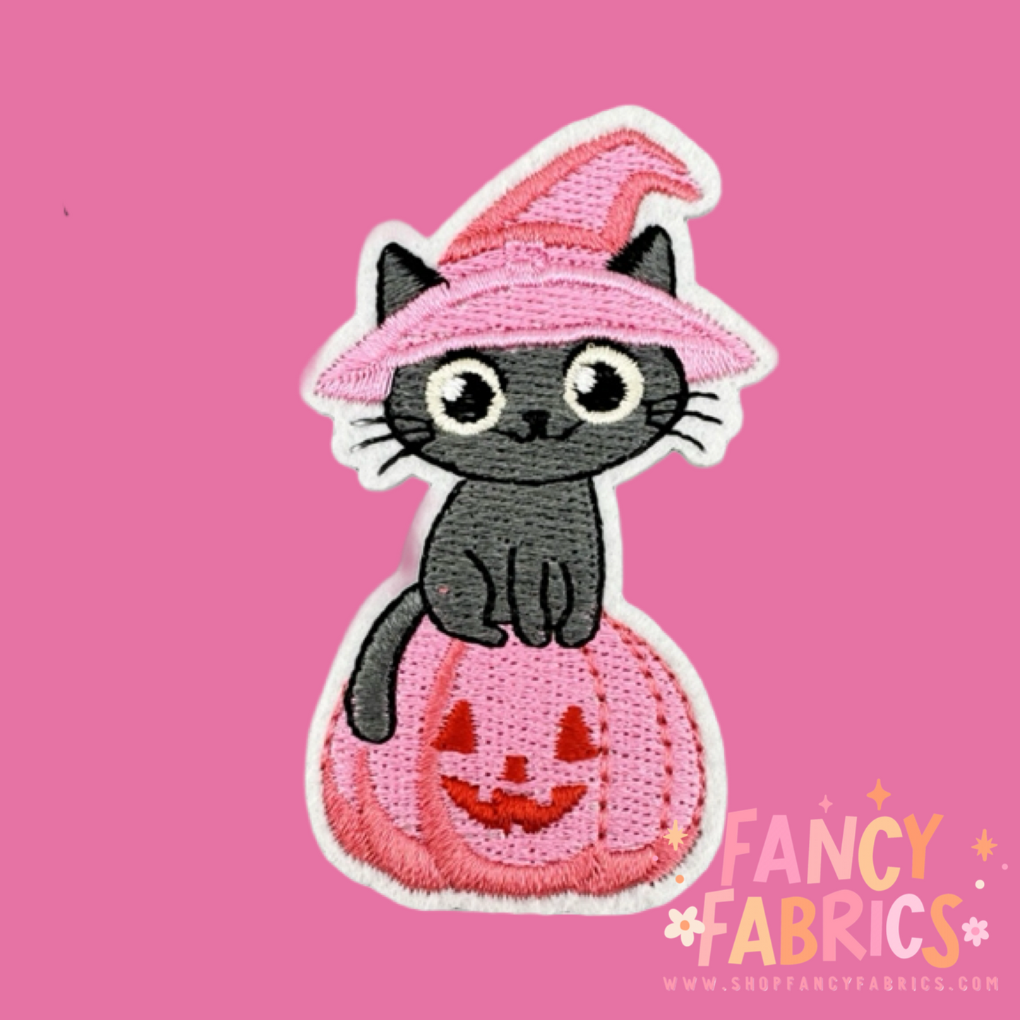 Pink Pumpkin Kitty | Iron On Patch