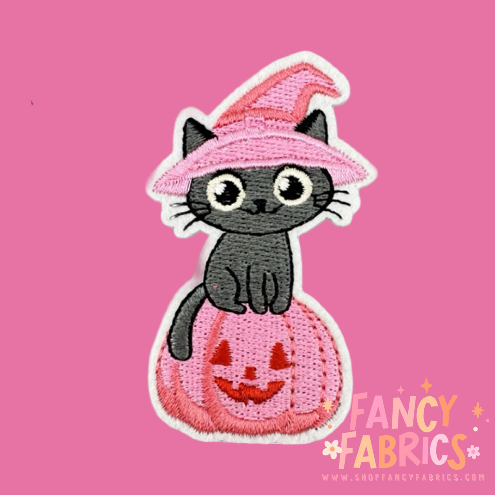 Pink Pumpkin Kitty | Iron On Patch