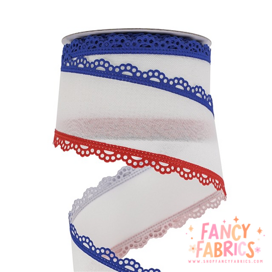 Red + Blue | 2.5" Single Sided | Ribbon | Ready To Ship