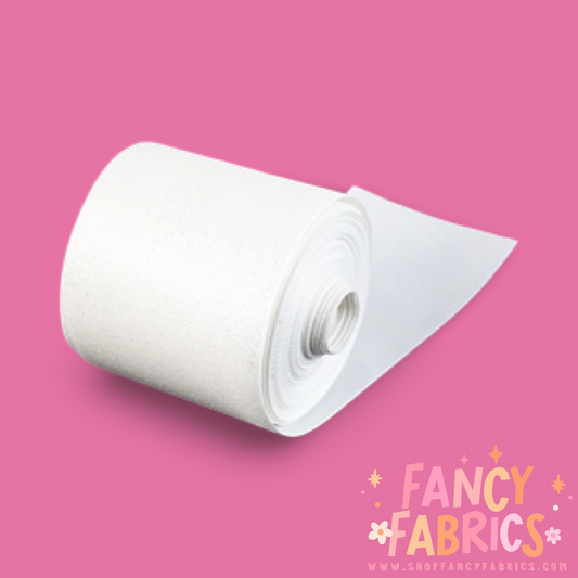 Pure White | 3" Single Sided | Solid Glitter Ribbon | Ready To Ship
